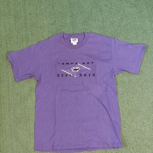 VINTAGE Embroidered Tampa Bay Devil Rays T Shirt Size Large